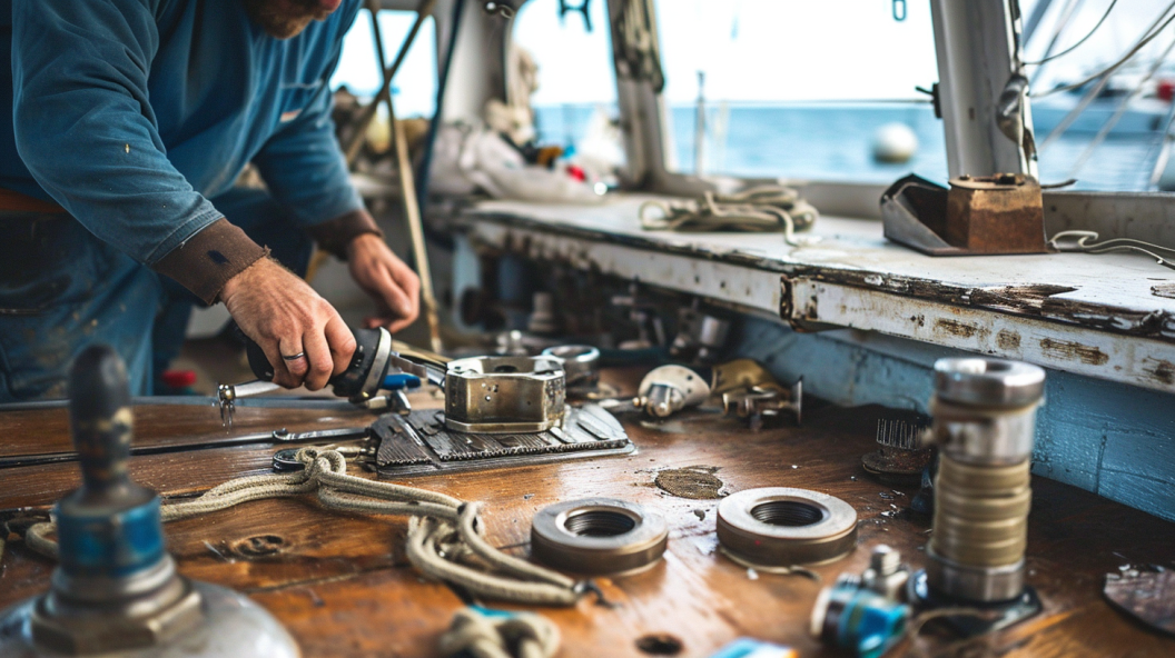 Repair metal parts on sailing boat